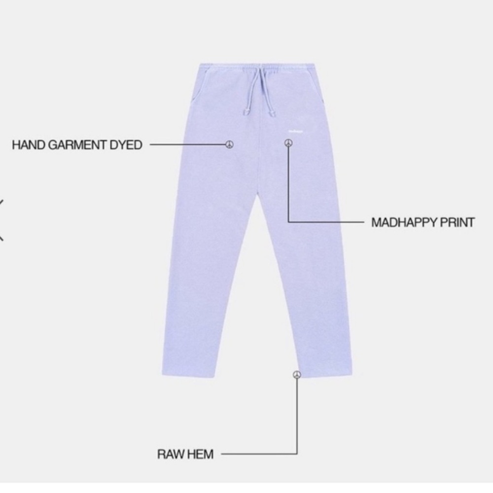 Madhappy Universal Sweatpants Cotton French Terry XS Amethyst Lavender Purple